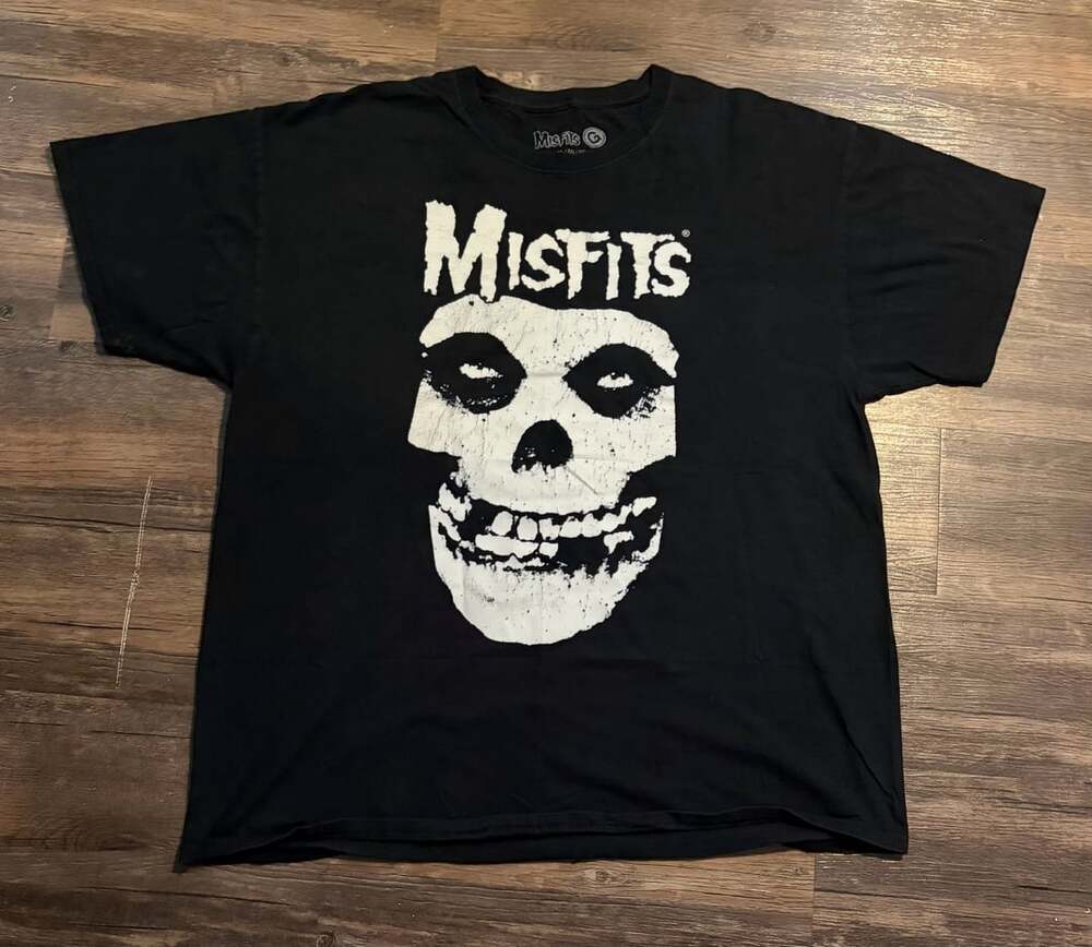 Misfits Fiend Skull Graphic T-Shirt XL Black Rock Band Tee
